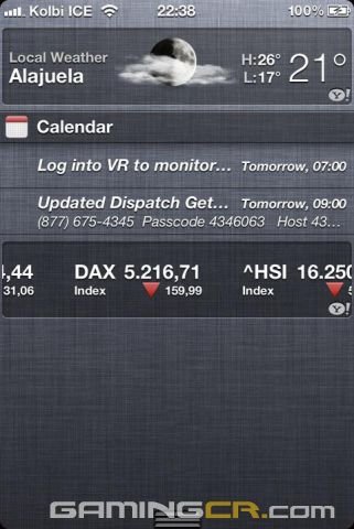 Notifications Bar iO5